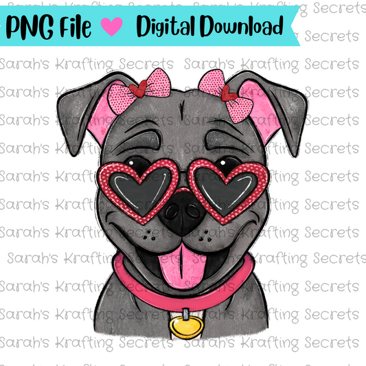 Valentine Pitt Bull Sublimation png