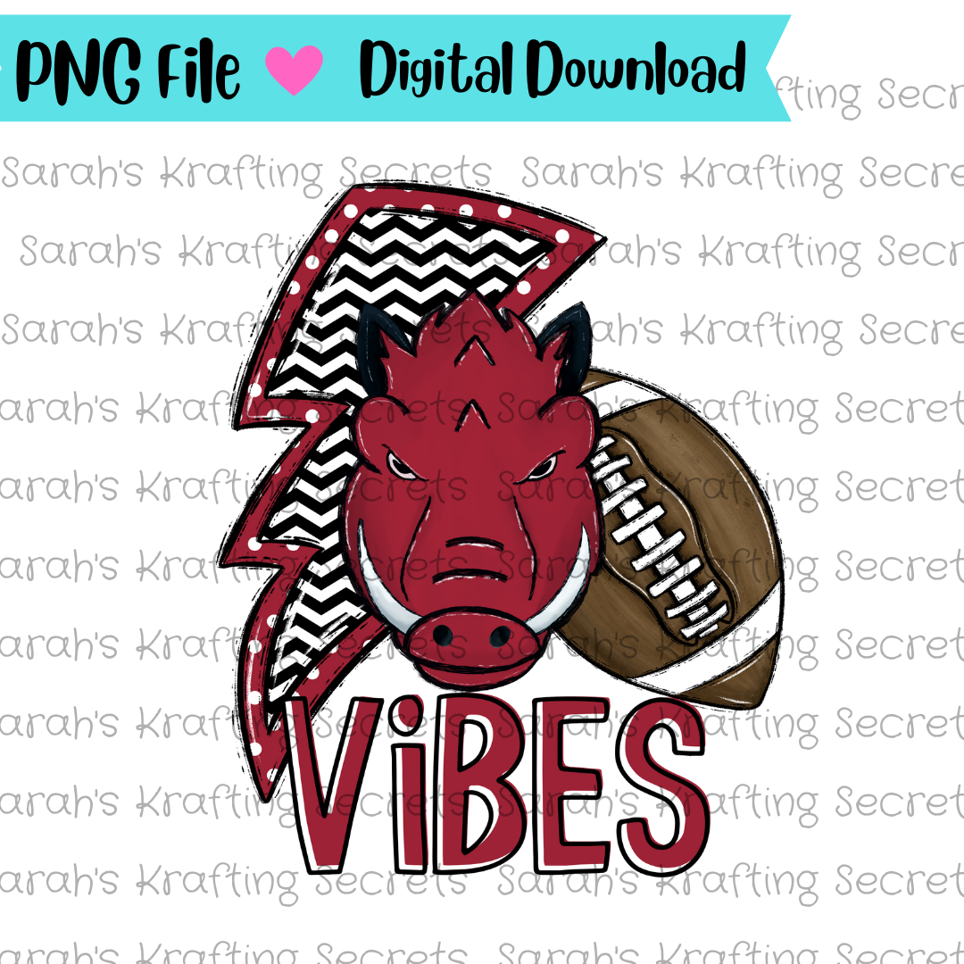 Lightning Bolt Football Team Vibes Sublimation Design