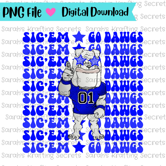 Retro Bulldog with Star Eyes Sublimation