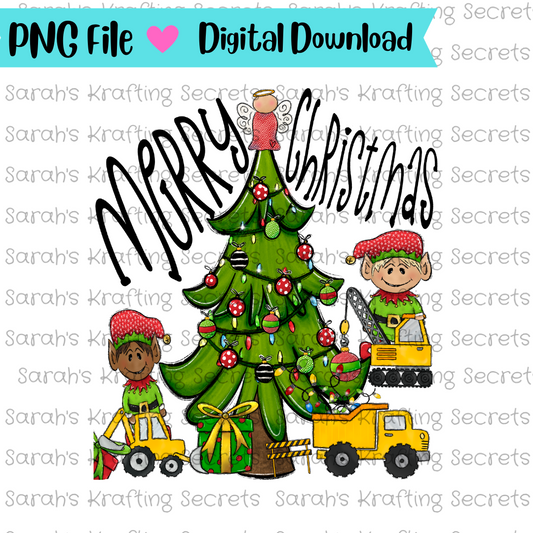 Christmas Construction Trucks png
