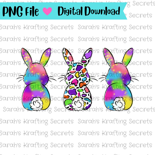 Rainbow Leopard bunny sublimation png
