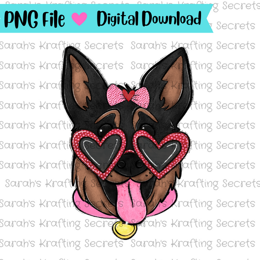 Valentine Dog German Shepherd Sublimation png