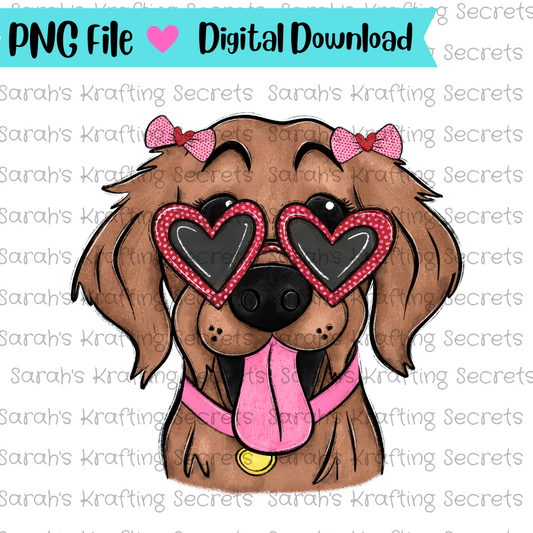 Valentine's Golden Retriever Png