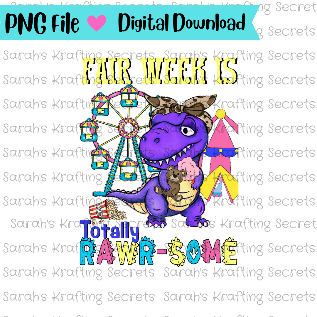 Girl Dinosaur Fair Sublimation Png 