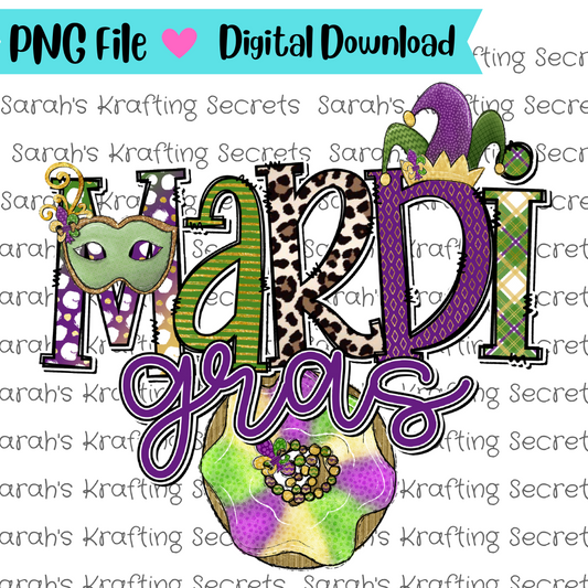 Mardi Gras Sublimation Graphic Design