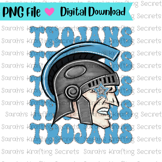 Preppy Trojans Sublimation design