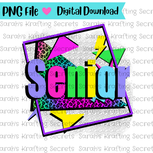 90's senior sublimation design