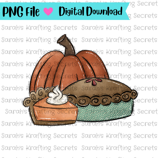 Pumpkin pie sublimation design