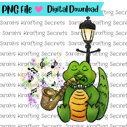 Mardi Gras Gator Sublimation Graphic Design