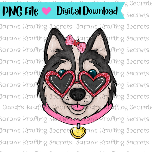 Valentine Husky Sublimation Png 