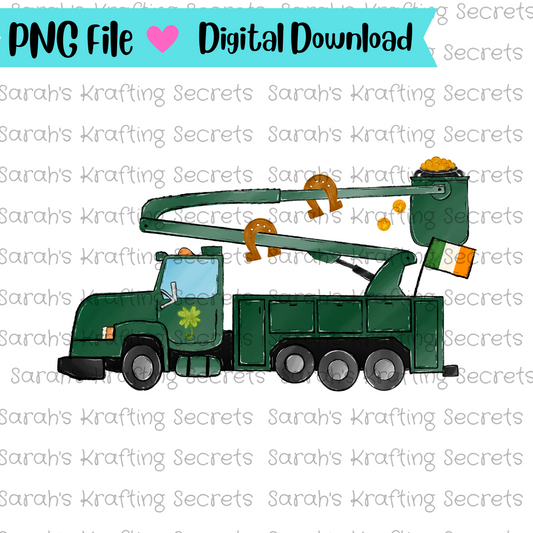 St Patrick's Day Lineman Truck Sublimation Design