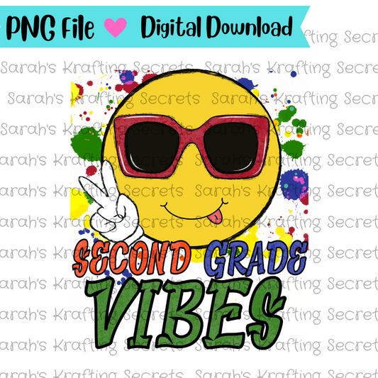 Second Grade Vibes Sublimation Design