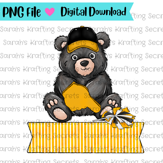 Gold and Black bears sublimation design