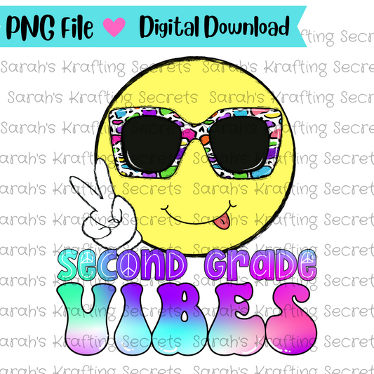 Second Grade Vibes Sublimation Design