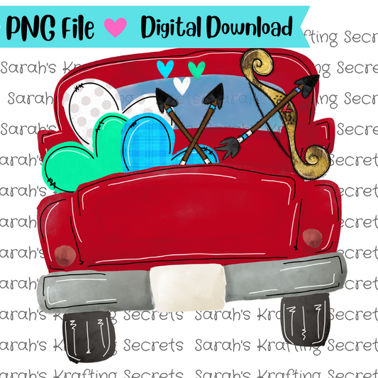 Valentine's Day Truck Sublimation Graphic Deesign