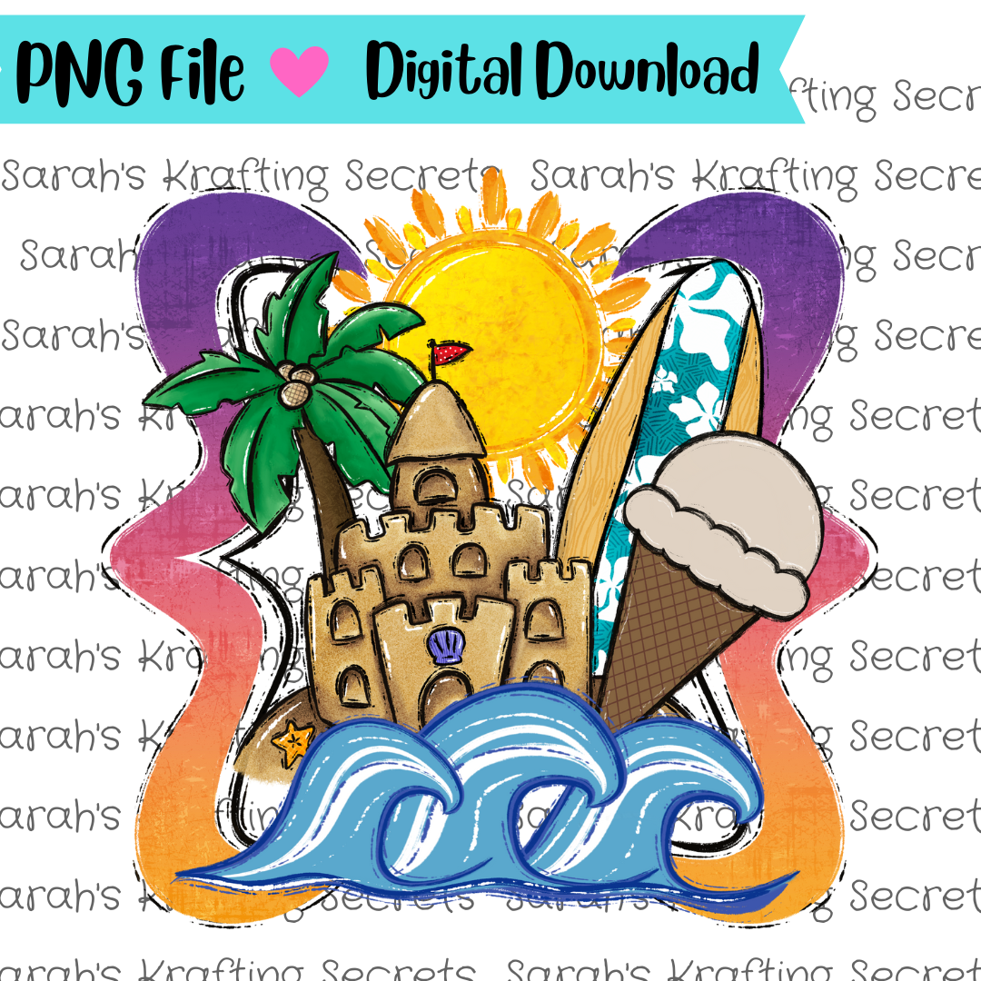 Beach Trip Vibes Sublimation Design