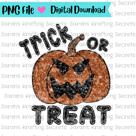 Sequin Trick or Treat Jack O Lantern