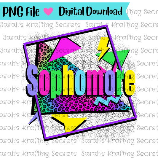 90's theme sophomore sublimation design