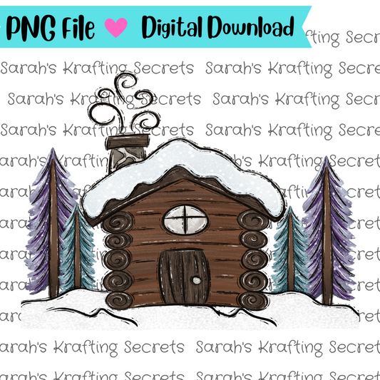 Winter Cabin Sublimation Graphic Design