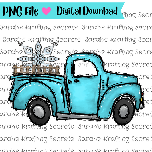 Snowflake Truck Sublimation Graphic Design