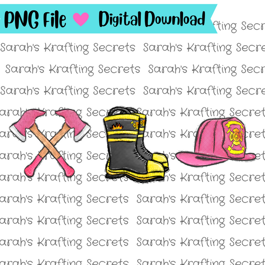 Pink Firefighter Gear Sublimation Graphic Design