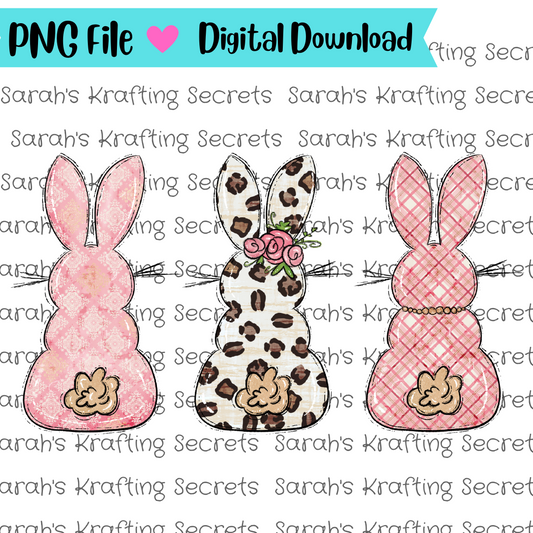 Easter Bunnies Trio Sublimation Graphic Design