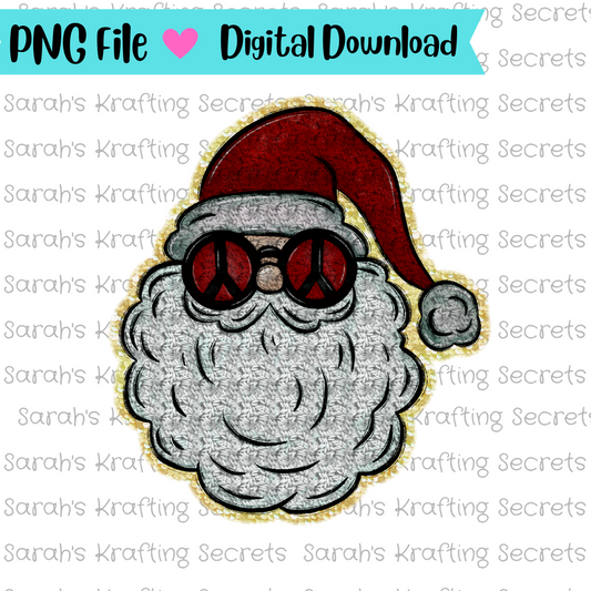 Faux Santa Chenille patch png