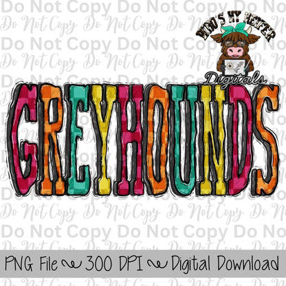 Custom Mascot Name PNG Hand Drawn Mascot Name Sublimation Design Sports Team Name Shirt Designs School Spirit PNG File School Name PNG