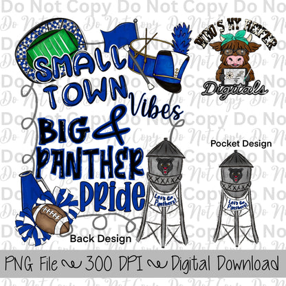 Small Town Vibes PNG Hand Drawn Mascot Name Sublimation Design Sports Team Name Shirt Designs School Spirit PNG File School Name PNG