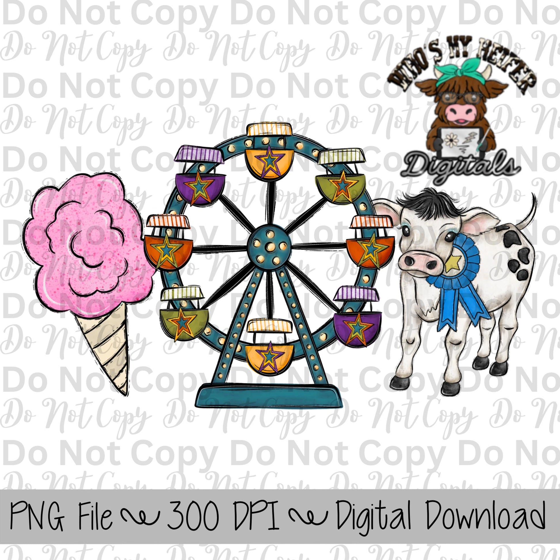 Pink Cotton Candy Fair Trio Sublimation Design Hand Drawn Fair Food PNG Carnival Sublimation Shirt Design State Fair PNG File Livestock Fair