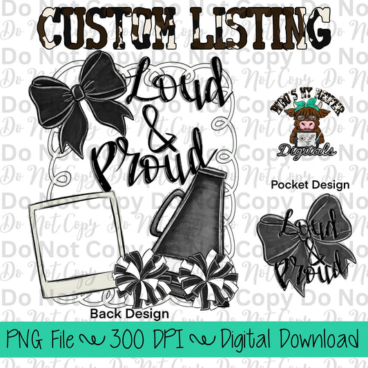 Custom Cheer PNG Hand Drawn Cheerleader Sublimation Design Sports Mama Photo PNG File Add Photo Canva Design Girly Swirly Digital Art