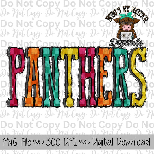 Digital Panthers Text Design Athletic Style Typography Hand Drawn Mascot Artwork Team Spirit Graphics School Sports Download High Resolution File Professional Quality Format Sport Graphics Package Creative Athletic Design School Spirit