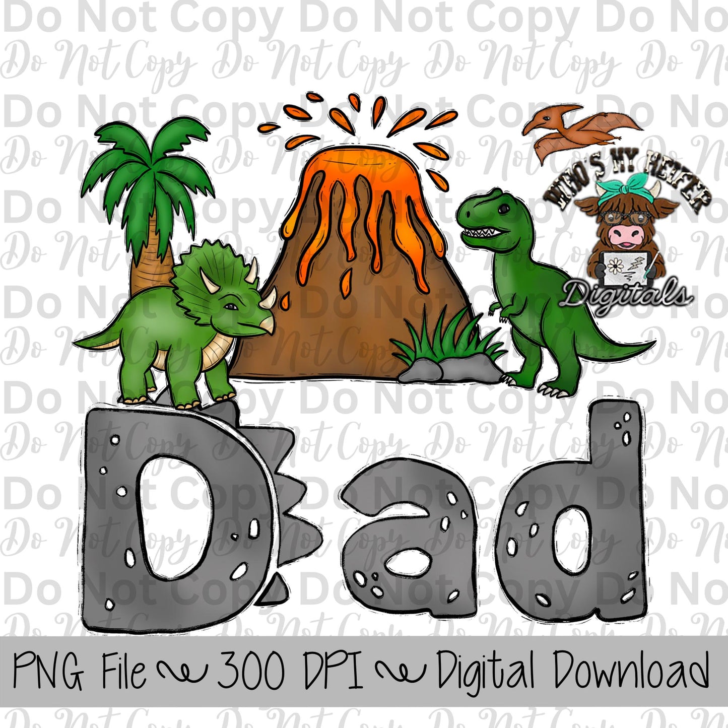 Dinosaur Dad PNG File Hand Drawn Dinosaur and Volcano Dad Sublimation Design Dad and Mini Shirt Design Mama and Me Digital Download T Rex