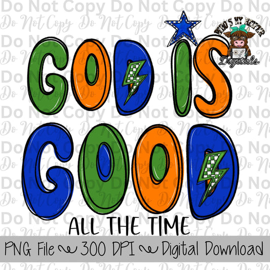 God is Good All the Time PNG Hand Drawn Kids Christian Sublimation Design Retro Religious Shirt Designs for VBS Spiritual Digital Download