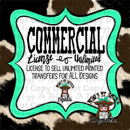 Commercial License for Printed Transfers For All Designs