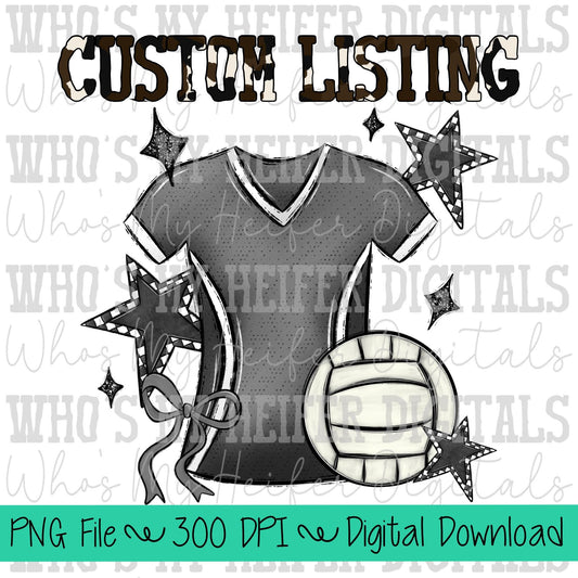 Custom Volleyball PNG Hand Drawn Volleyball, Bow, & Jersey Sublimation Design Retro Game Day Shirt Design Checkered Stars Printable Clipart