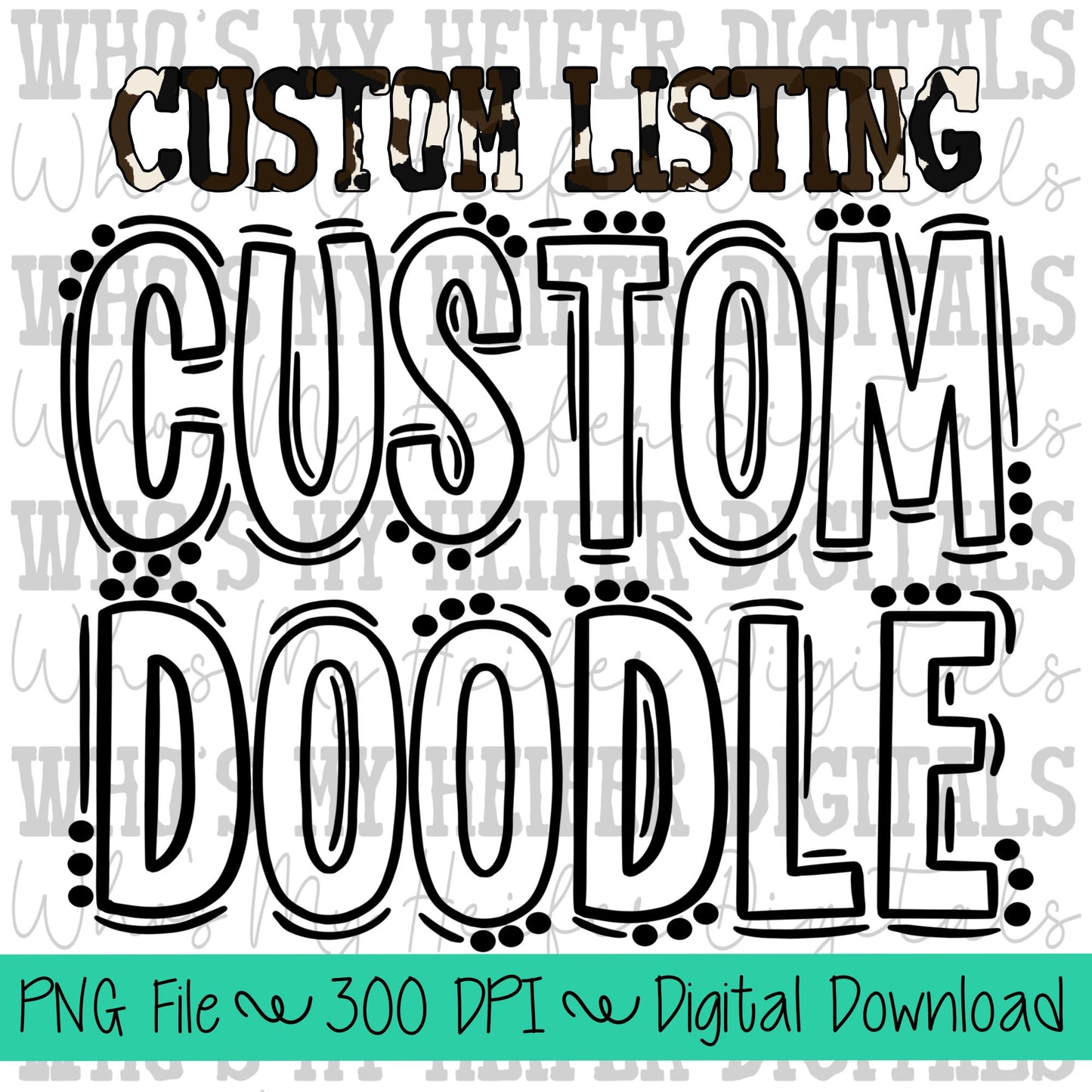 Custom Doodle Mascot Name PNG Hand Drawn OUTLINE Mascot Name Sublimation Design Sports Team Name Shirt Design School Spirit PNG School Name