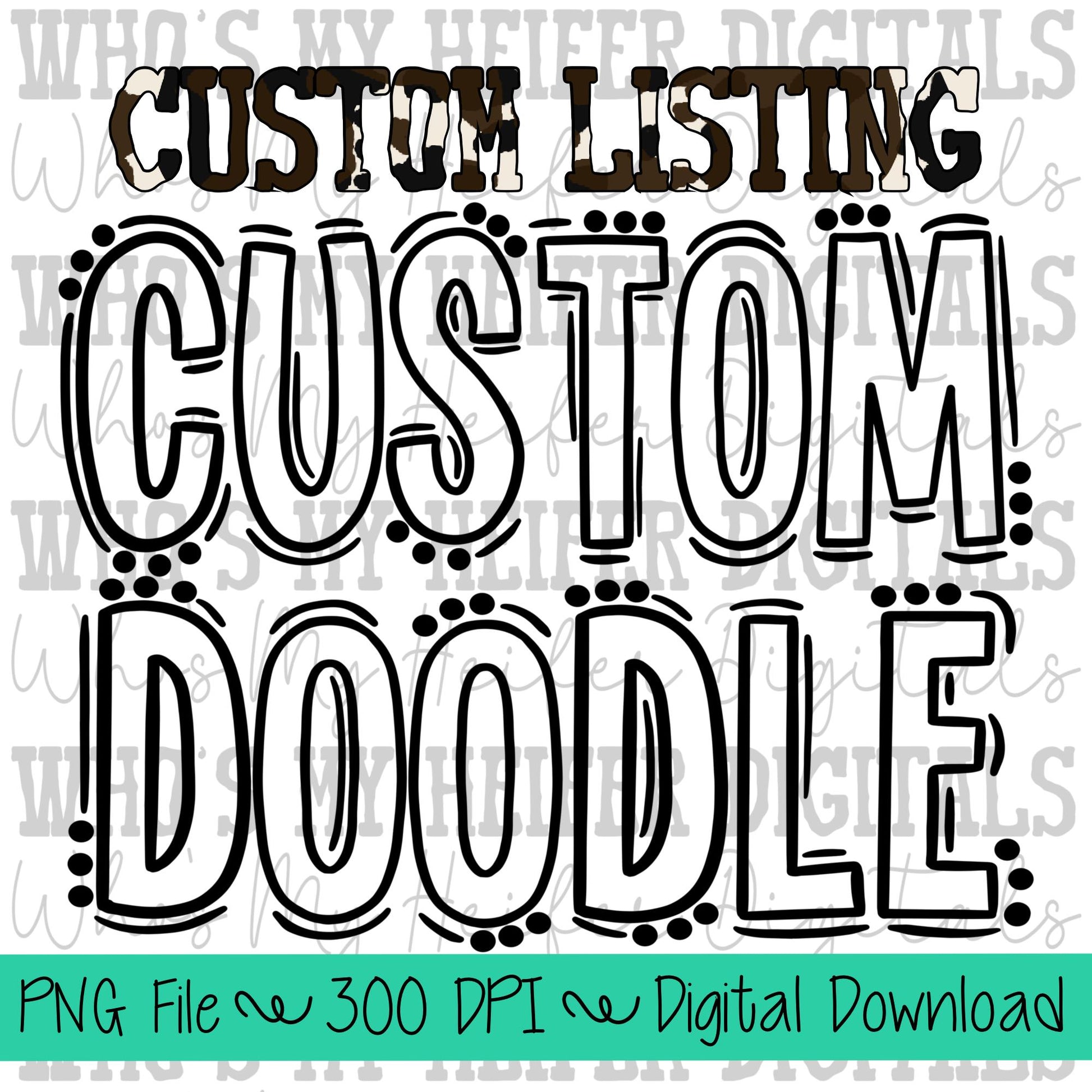 Custom Doodle Mascot Name PNG Hand Drawn OUTLINE Mascot Name Sublimation Design Sports Team Name Shirt Design School Spirit PNG School Name