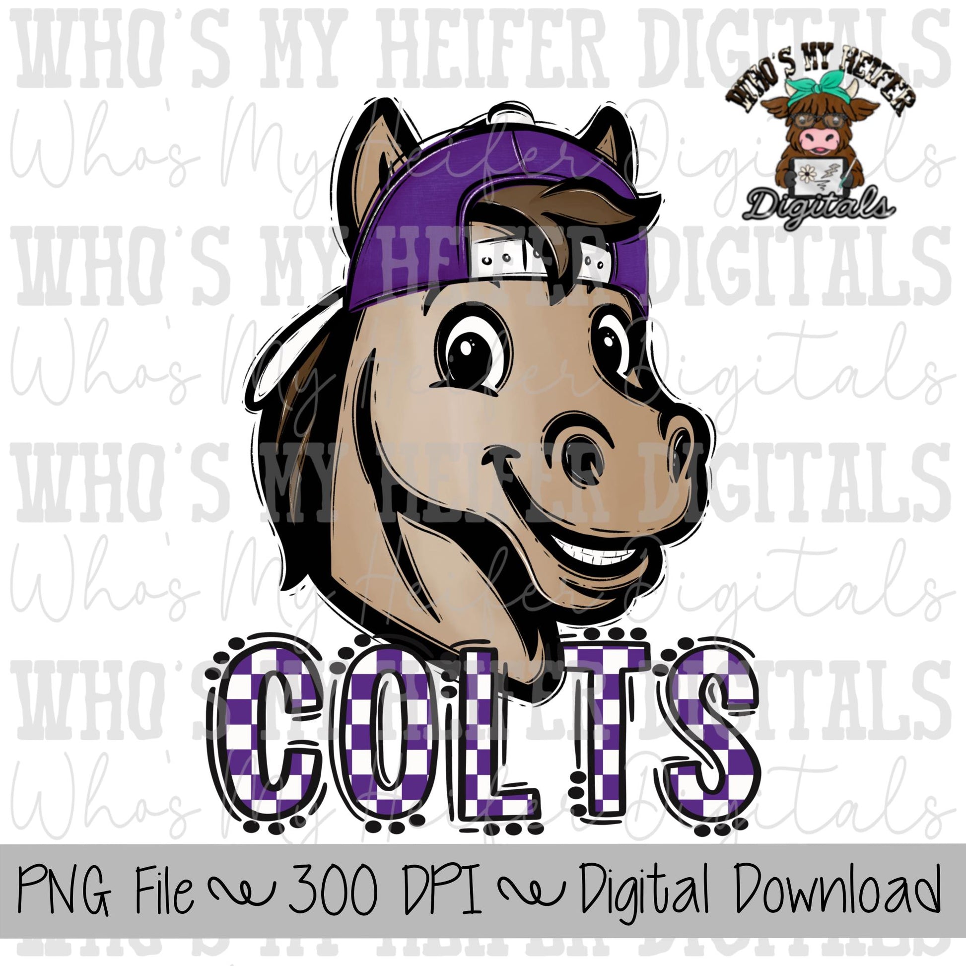 Custom Mascot PNG Hand Drawn Mascot with Hat Sublimation PNG Game Day Shirt Design School Spirit PNG Checkered Mascot Doodle Art