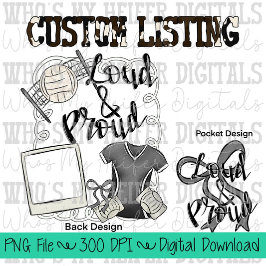 Custom Volleyball PNG Hand Drawn Volleyball Sublimation Design Sports Mama Photo PNG File Add Photo Canva Design Girly Swirly Digital Art