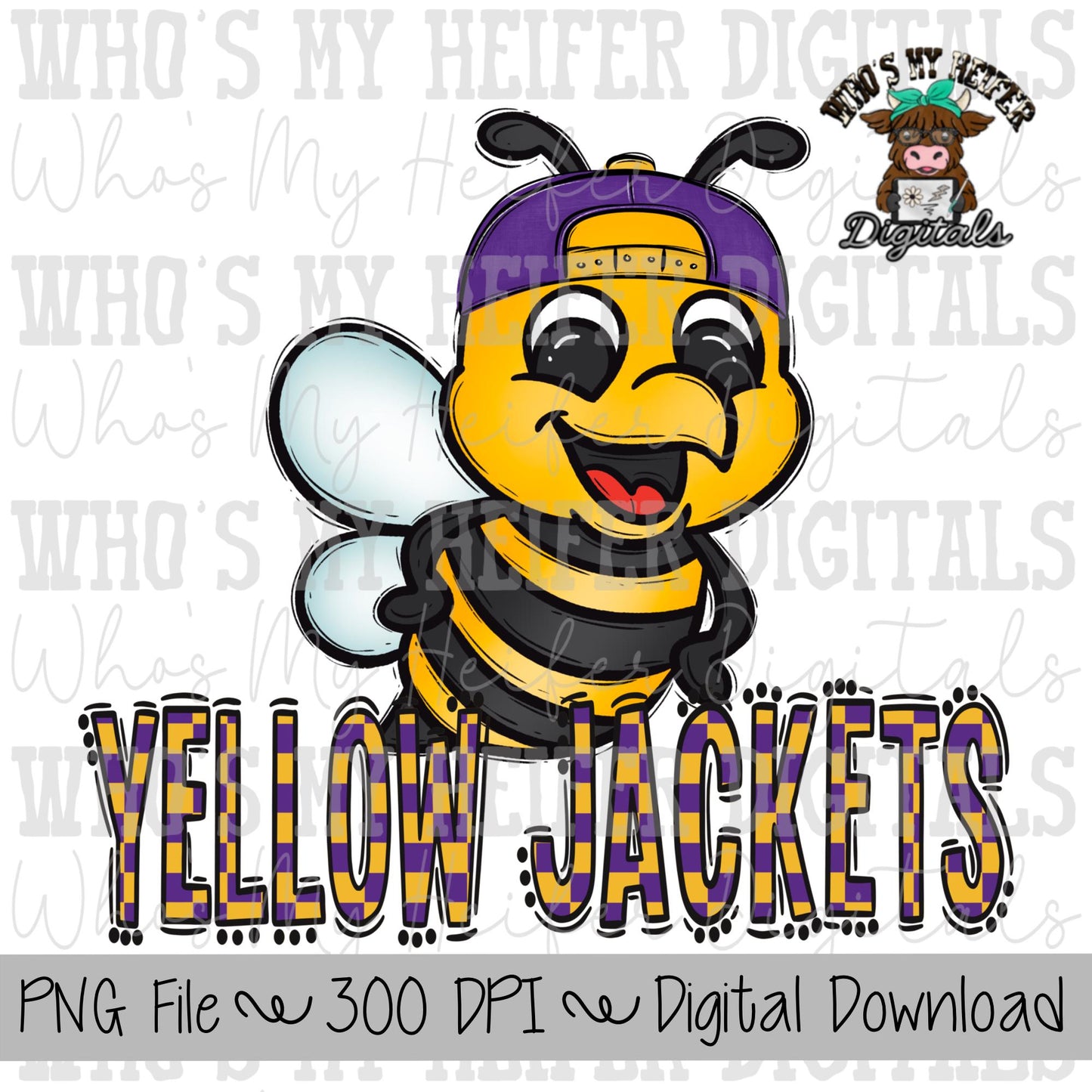 Yellow Jacket PNG Hand Drawn Yellow Jacket with Hat Sublimation PNG Game Day Shirt Designs School Spirit PNG Checkered Jackets Doodle Art
