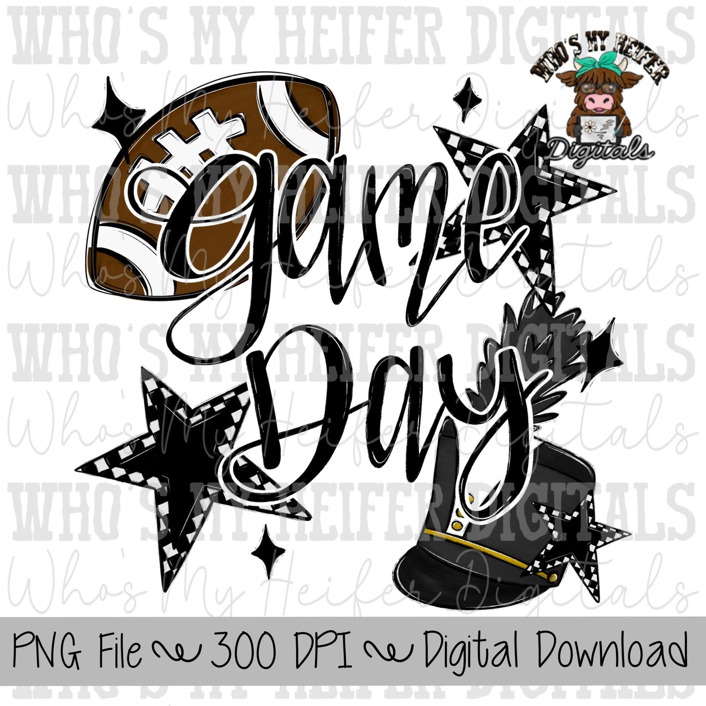 Game Day Football Band PNG Hand Drawn Checkered Band Mama Sublimation Design Band Game Day Shirt Design Marching Band Digital Download Star