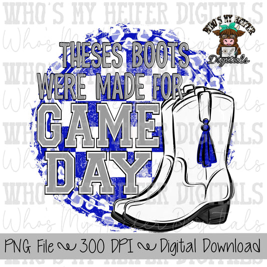 Blue and White Drill Team PNG Hand Drawn Drill Team Boots Sublimation Design Girl Game Day Shirt Design Theses Boots Were Made for Game Day