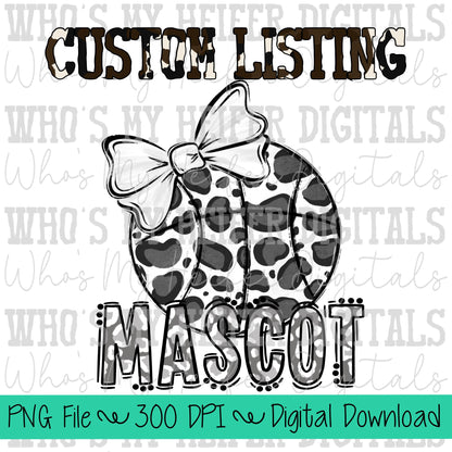 Custom Basketball PNG Hand Drawn Basketball with Bow Sublimation PNG Game Day Shirt Design School Spirit PNG Leopard Mascot Doodle Art