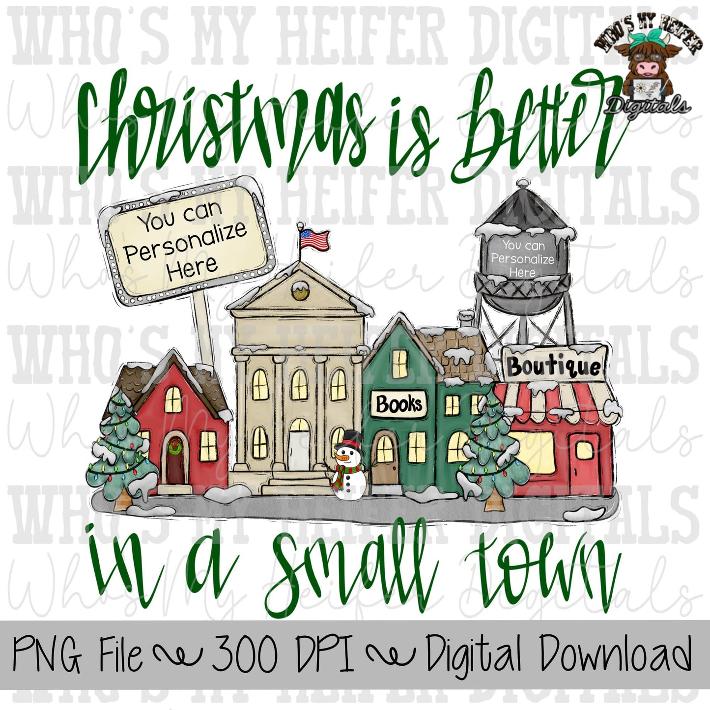 Christmas is Better in a Small Town PNG Hand Drawn Christmas Trees Sublimation PNG Women's Shirt Designs Doodle Art Whimsical Christmas PNG