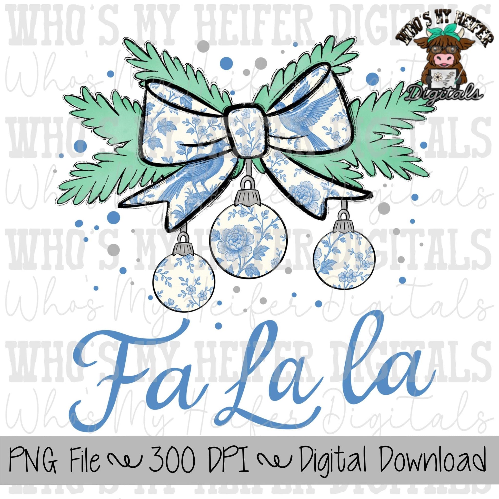 Chinoiseries Ornaments & Bow PNG Hand Drawn Christmas Bow and Ornaments Sublimation PNG Women's Shirt Designs Doodle Art Whimsical Christmas