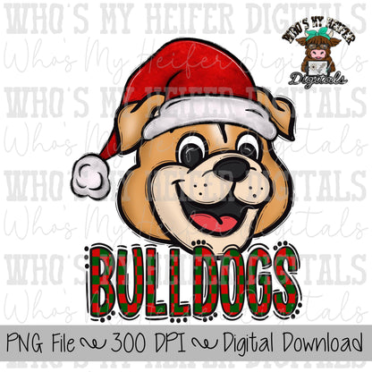 Custom Mascot Santa Hat PNG Hand Drawn Mascot with Hat Sublimation PNG Game Day Shirt Design School Spirit PNG Checkered Mascot Doodle Art