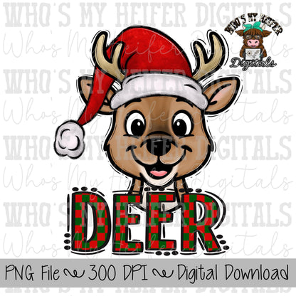 Custom Mascot Santa Hat PNG Hand Drawn Mascot with Hat Sublimation PNG Game Day Shirt Design School Spirit PNG Checkered Mascot Doodle Art