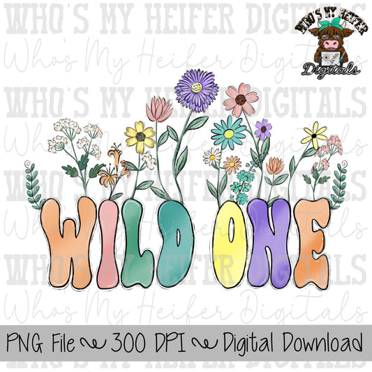 Wild Flowers One PNG Hand Drawn Pastel Colored Grandma with Floral Sublimation PNG Mother's Day Shirt Design Flower Garden Digital Download