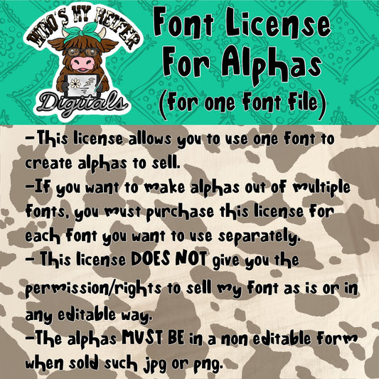 Font License for Alphas